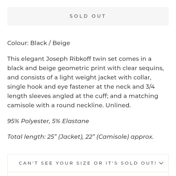 Joseph Ribkoff Stunning Tan Black Plaid Subtle Sequin Jacket 3/4 Sleeve Size L - Picture 13 of 13